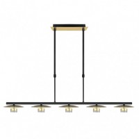 Distribuidor - Lâmpadas Diversas | Lâmpadas Modernas | LAMPARA CIUDAD DEL CABO 5L 30W 4000K NEGRO/ORO REGX104X15 CM 2400 LM Ref: 153655016